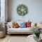 26" Eucalyptus & White Chrysanthemum Wreath – All-Season Front Door Greenery Décor